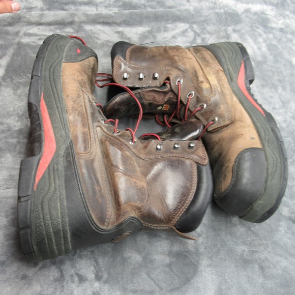 Red Wing Mens‎ Boots 11 D Brown Safety Toe Work Lace Up Traction Tred Lite 3522 main image 11